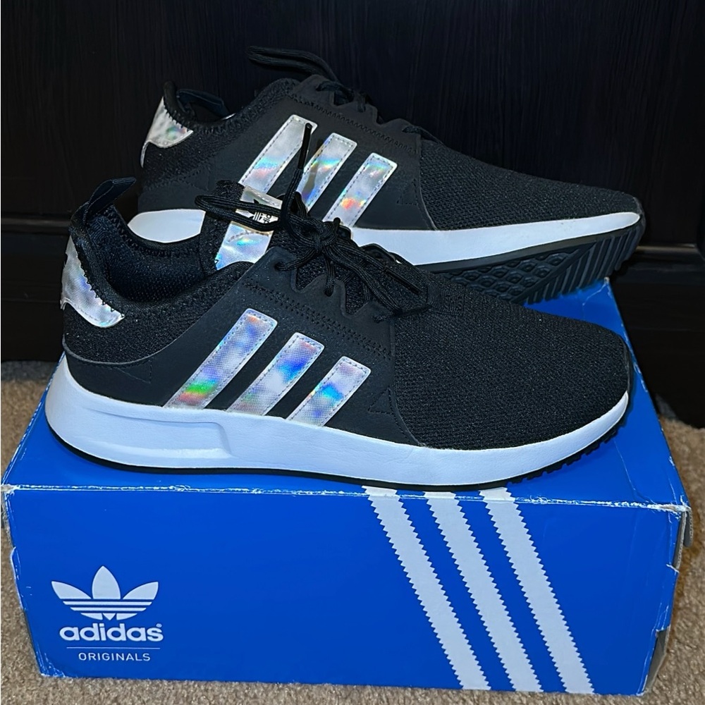 BNWOT adidas originals X_PLR J Black w/ Iridescent Juniors 7 or Women’s 8.5M ✨